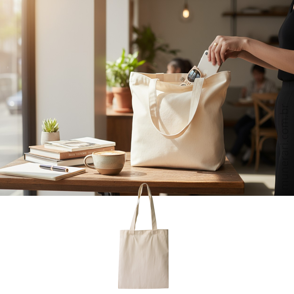 Sacola de Algodão (ECOBAG) 38x33 cm Personalizada