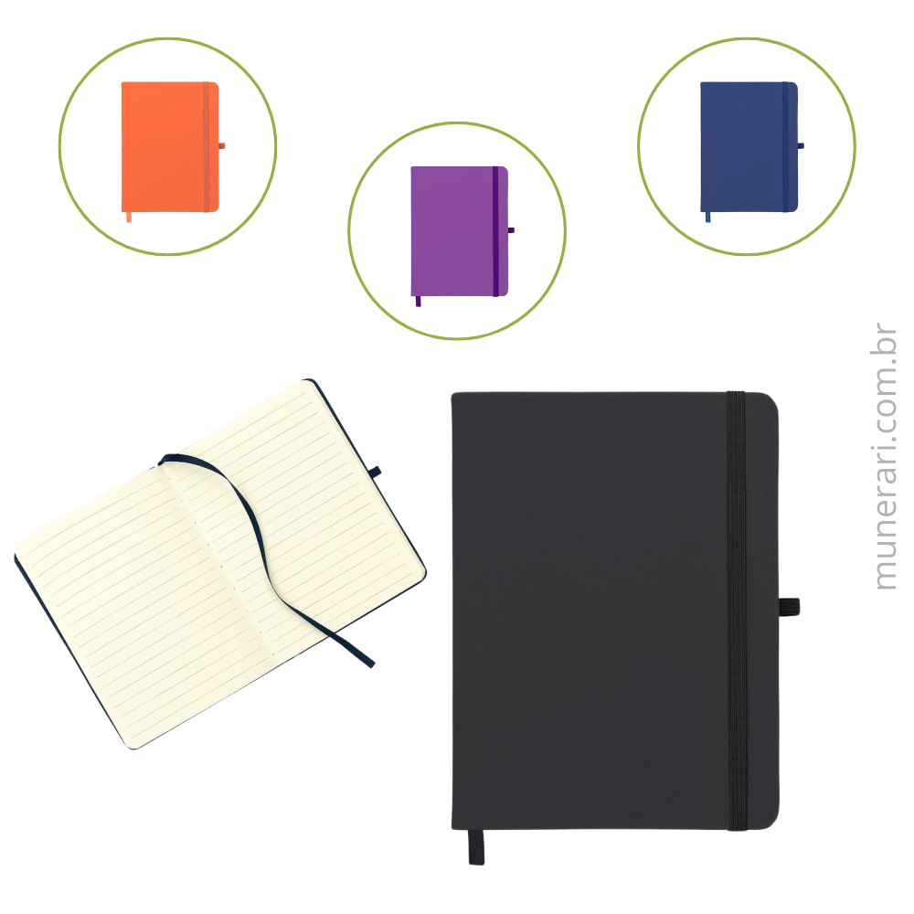 Caderneta Emborrachada com Pauta 18x14 cm Personalizada