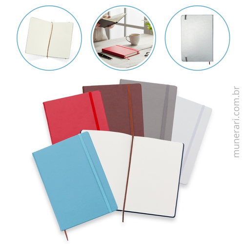Caderneta em Couro Sintético 22x14 cm Personalizada