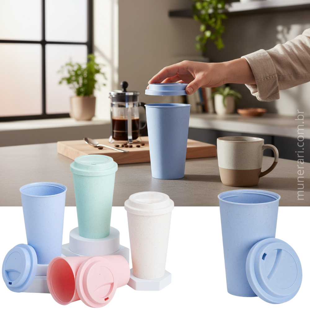 Copo Fibra de Bambu 450ml Personalizado