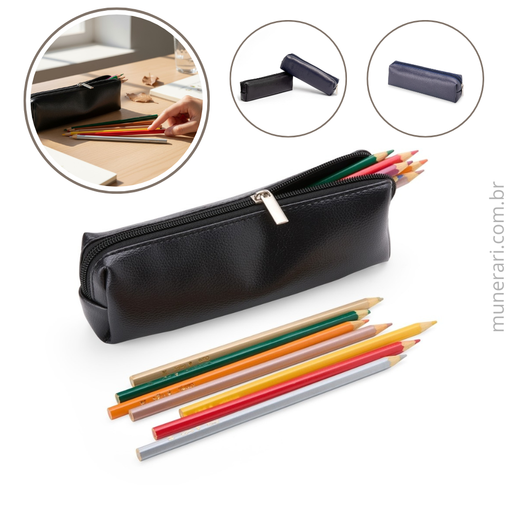 Estojo de Couro Sintético Personalizado