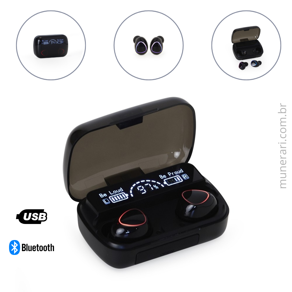 Fone de Ouvido Bluethooth Touch Personalizado